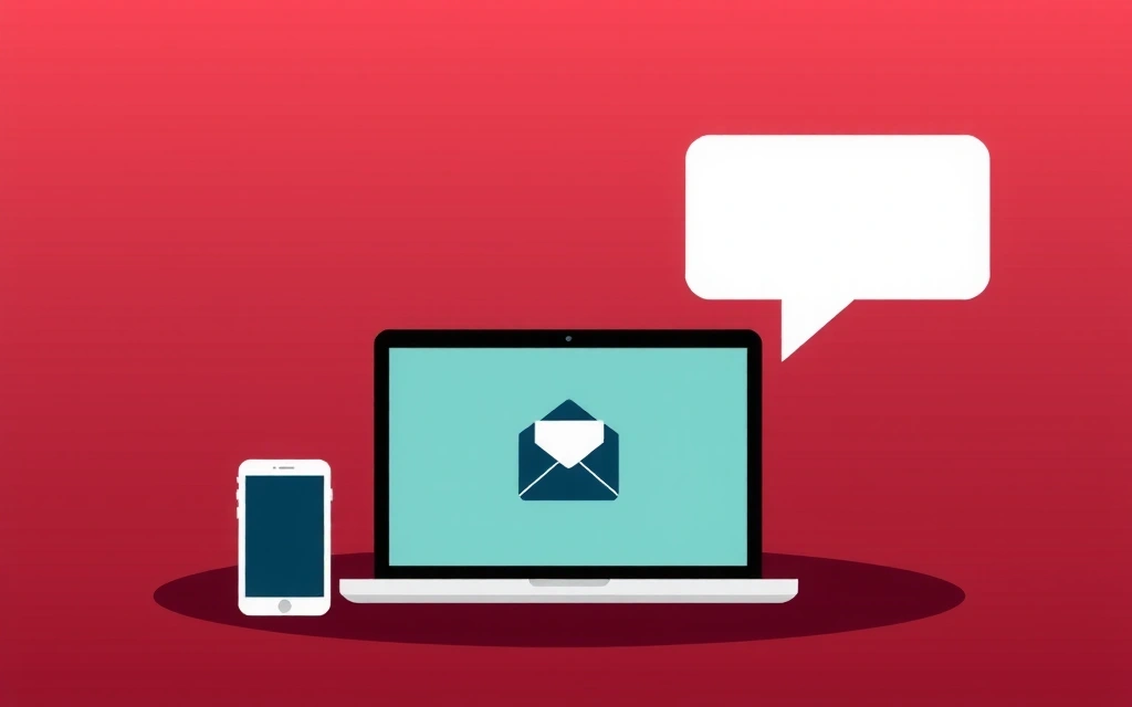 Modern communication setup with laptop, phone, and chat bubble, symbolizing easy contact with NutriLife Thailand